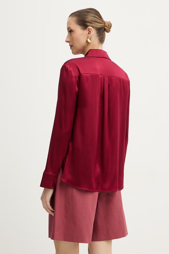 Odzież MM by Max Mara koszula z dodatkiem jedwabiu QUARTO 2616111047600 czerwony