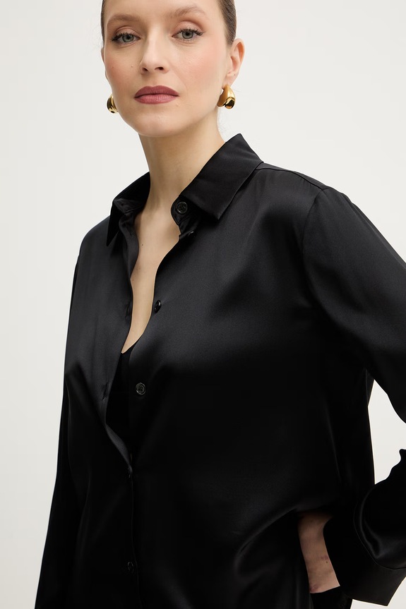 MM by Max Mara cămașă de mătase QUARTO negru 2616111047600