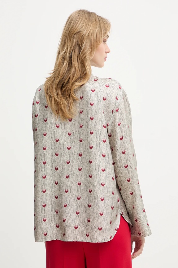 Odzież MM by Max Mara koszula jedwabna OSPITE 2616111057600 beżowy