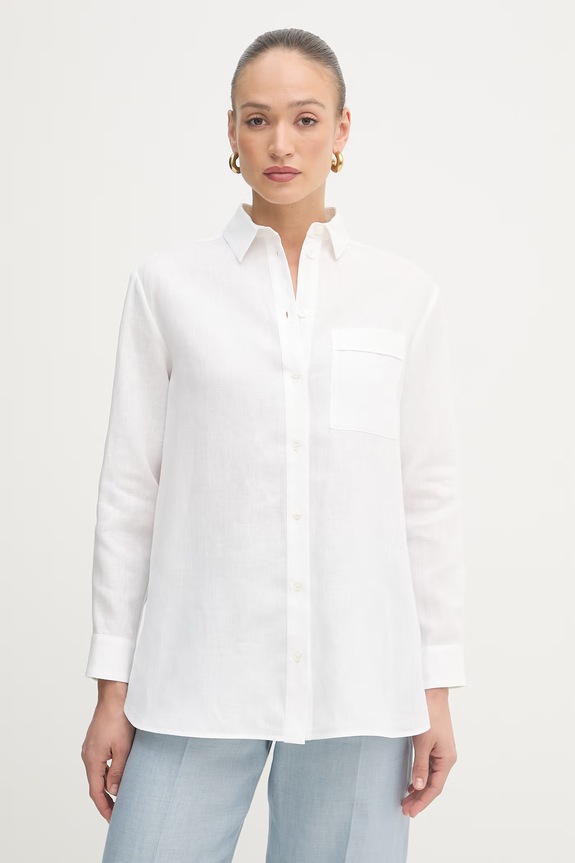 MM by Max Mara πουκάμισο γυναικείο λινό FILO λευκό 2616111028600