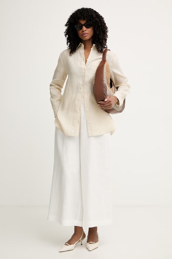 MM by Max Mara cămașă pentru femei, din in FILO 2616111028600 bej SS26