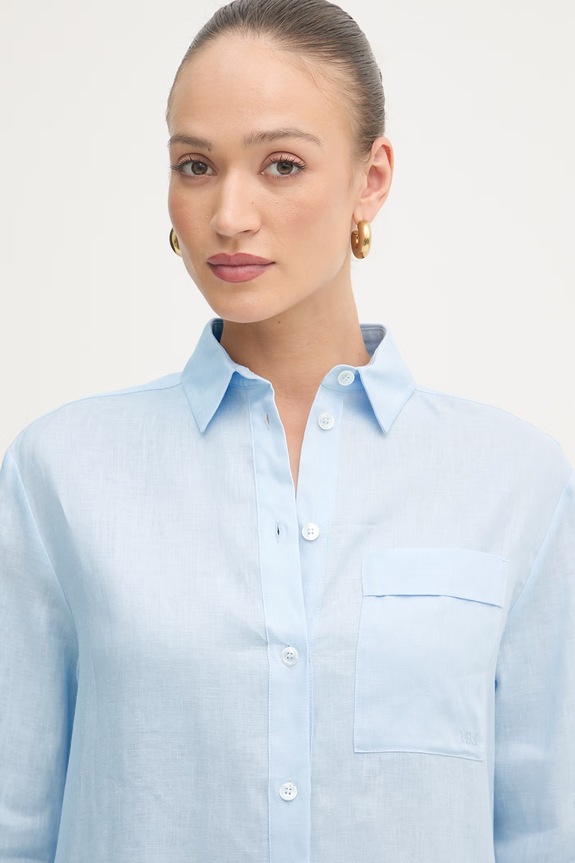 MM by Max Mara Πουκάμισο γυναικείο λινό FILO μπλε 2616111028600