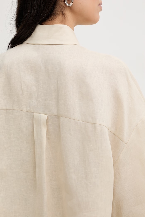 MM by Max Mara koszula damska lniana RITO 2616111038600 beżowy