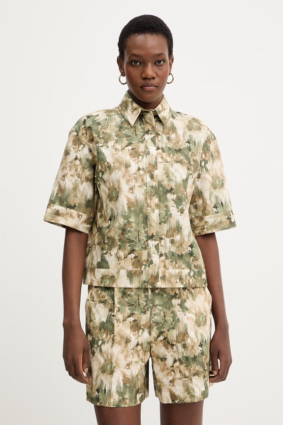 Bavlněná košile MM by Max Mara PALLORE regular zelená 2616111048600