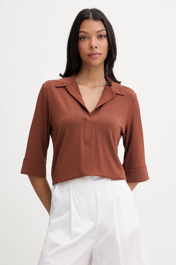 Max Mara Beachwear t-shirt plażowy damski CALATA brązowy 2616951019600