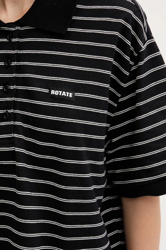 Bavlněné polo tričko Rotate 115643000 černá