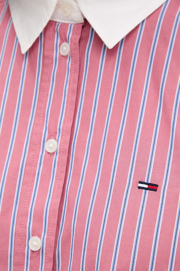 Bavlnená košeľa Tommy Jeans DW0DW22078 ružová