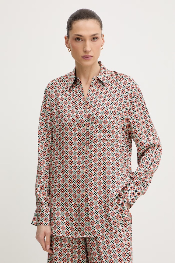 PS Paul Smith košeľa dámska z viskózy oranžová W2R.331B.V31436