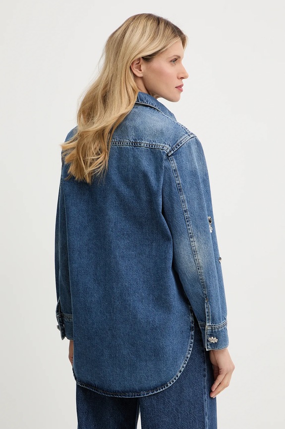 Oblečenie Rifľová košeľa AllSaints W121PD tmavomodrá