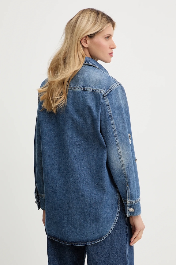 Oblečenie Rifľová košeľa AllSaints W121PD tmavomodrá