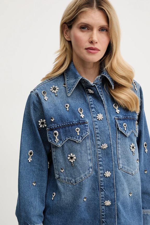 Rifľová košeľa AllSaints tmavomodrá W121PD