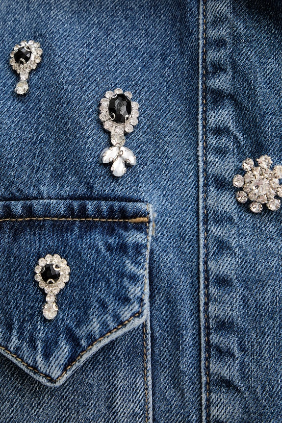 Rifľová košeľa AllSaints W121PD tmavomodrá
