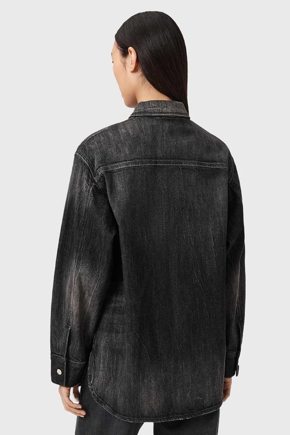 AllSaints cămașă jeans W094PD negru SS26