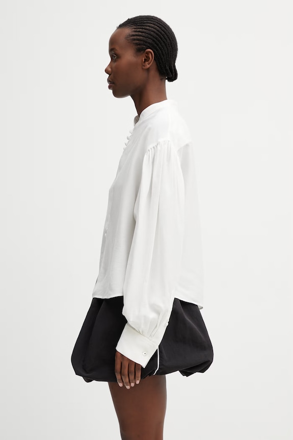 Košeľa s prímesou hodvábu Kenzo FG52CH2829KA béžová SS26