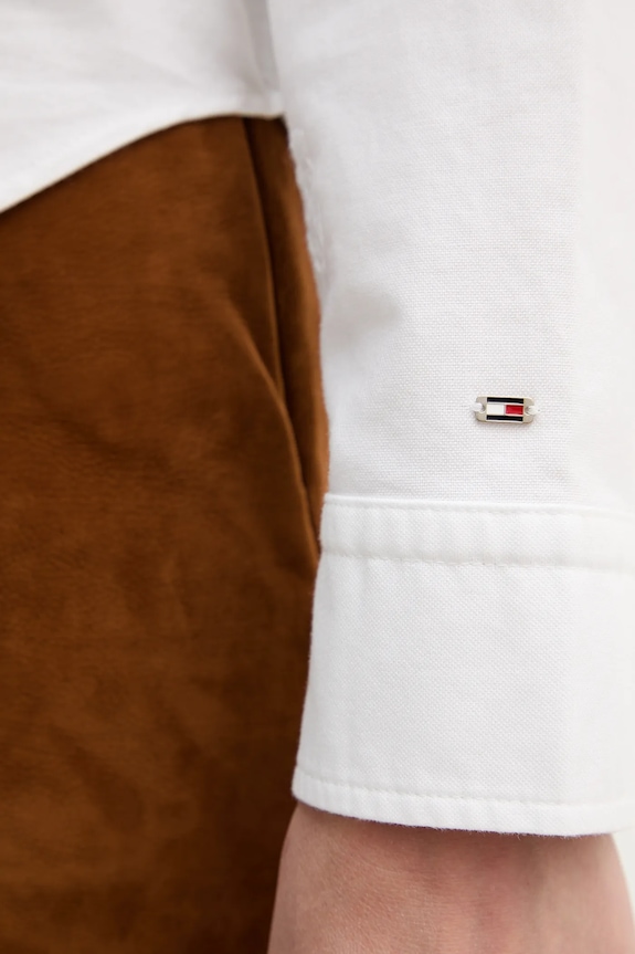 Βαμβακερό πουκάμισο Tommy Hilfiger WW0WW49386 λευκό