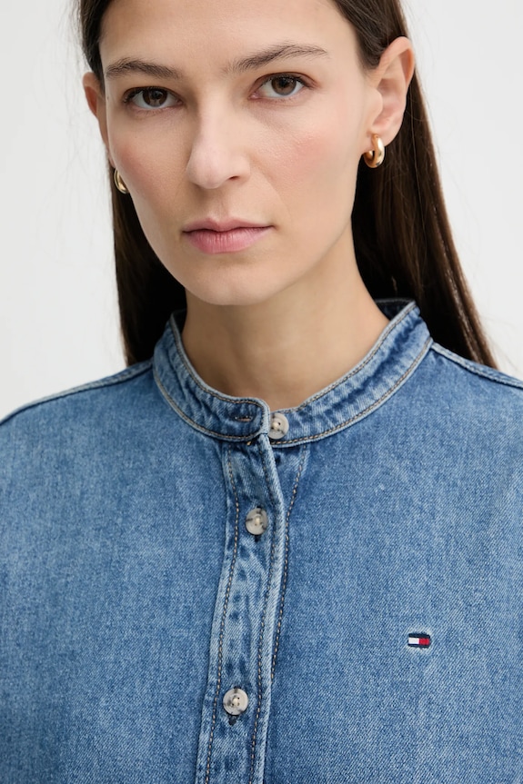 Rifľová košeľa Tommy Hilfiger WW0WW47732 modrá
