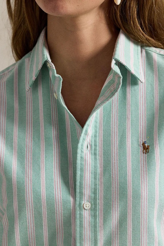 Βαμβακερό πουκάμισο Polo Ralph Lauren τιρκουάζ 211970739