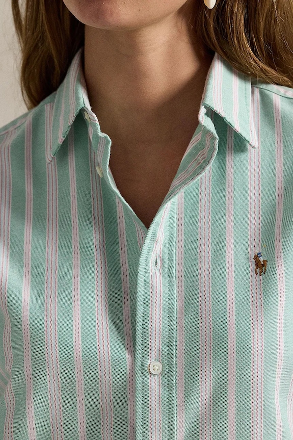 Βαμβακερό πουκάμισο Polo Ralph Lauren τιρκουάζ 211970739