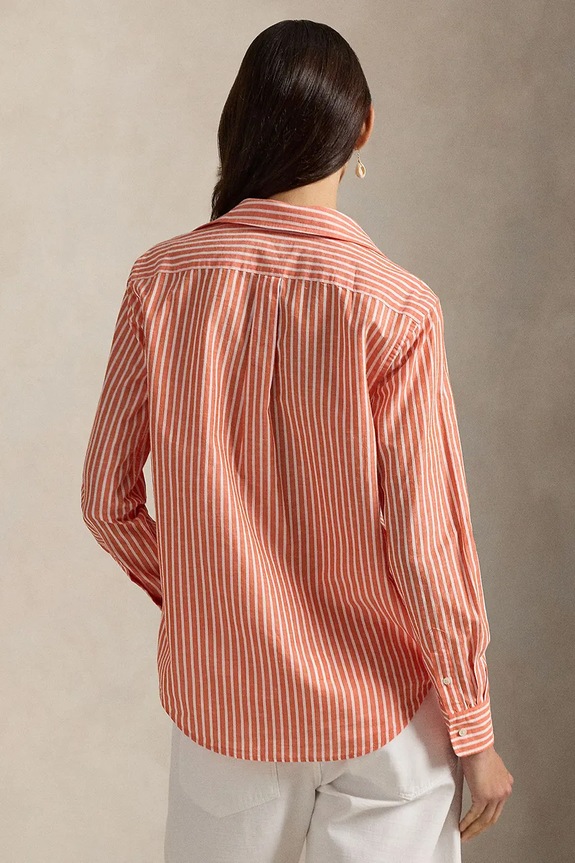 Polo Ralph Lauren shirt with linen blend 211971514 orange SS26