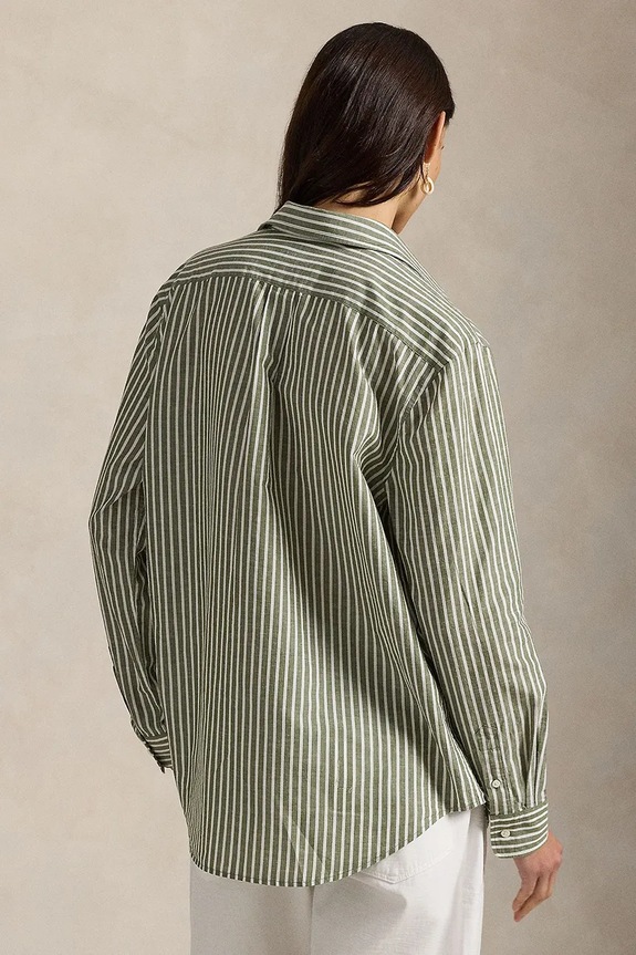 Polo Ralph Lauren shirt with linen blend 211971514 green SS26