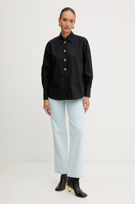 Karl Lagerfeld koszula bawełniana B1W11012 czarny SS26