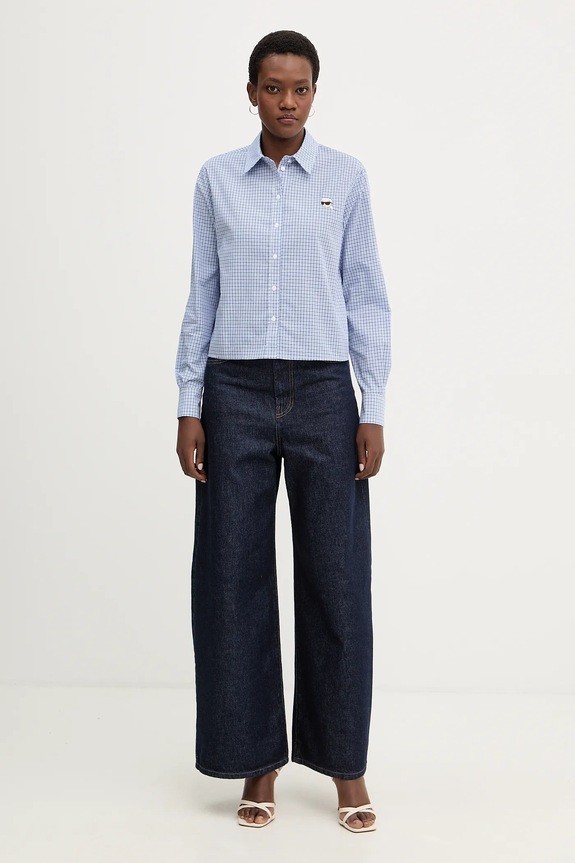 Karl Lagerfeld koszula bawełniana IKON B1W11020 niebieski SS26