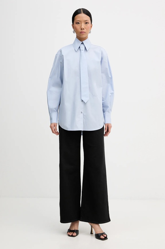 Bavlněná košile Karl Lagerfeld B1W11002 modrá SS26