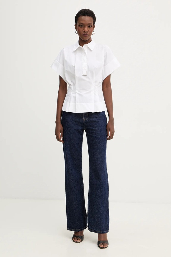 Βαμβακερή μπλούζα Karl Lagerfeld B1W11006 λευκό SS26