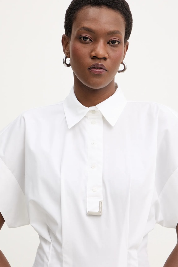 Βαμβακερή μπλούζα Karl Lagerfeld λευκό B1W11006