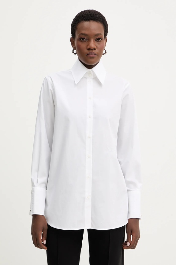 Karl Lagerfeld cămașă din bumbac lung alb B1W11010