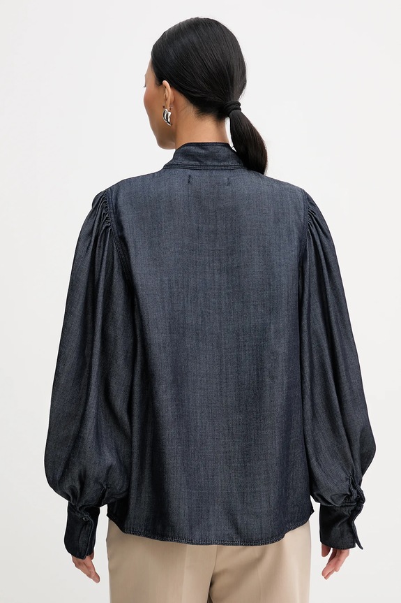 Oblečenie Džínsová blúzka Karl Lagerfeld FLUID DENIM B1W11025 tmavomodrá