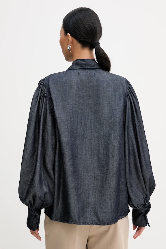 Oblečenie Džínsová blúzka Karl Lagerfeld FLUID DENIM B1W11025 tmavomodrá
