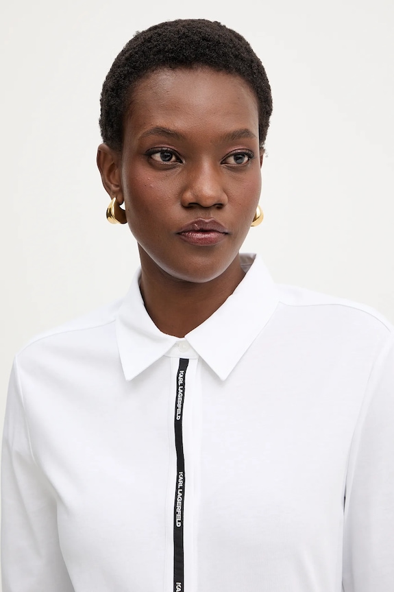 Βαμβακερό πουκάμισο Karl Lagerfeld λευκό B1W17078