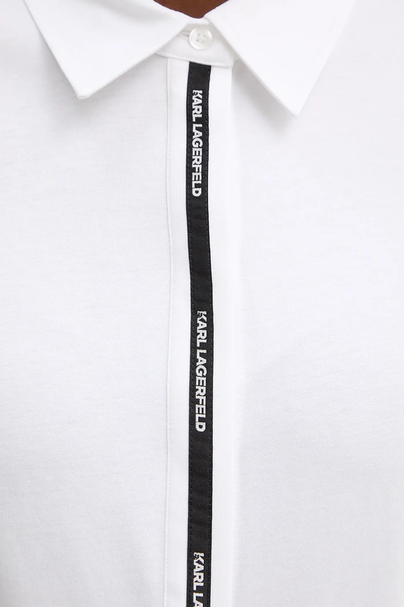 Βαμβακερό πουκάμισο Karl Lagerfeld B1W17078 λευκό