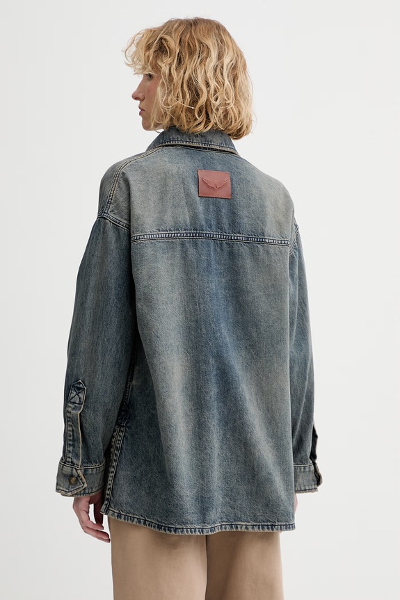 Ρούχα Zadig&Voltaire μπλούζα Γυναικεία ντένιμ WWSH02282 μπλε