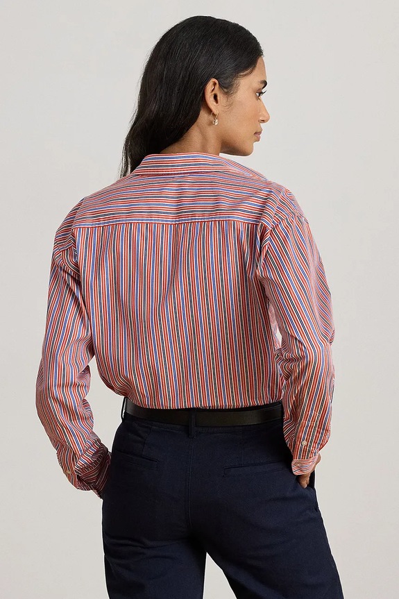 Bavlněná košile Lauren Ralph Lauren 200P03512 oranžová SS26