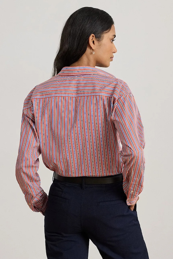 Bavlněná košile Lauren Ralph Lauren 200P03512 oranžová SS26