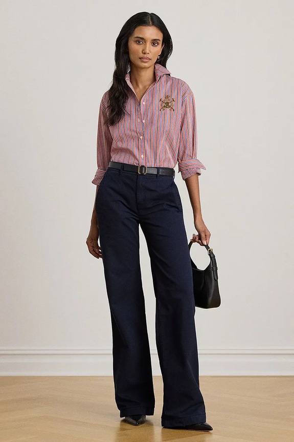 Oblečení Bavlněná košile Lauren Ralph Lauren 200P03512 oranžová