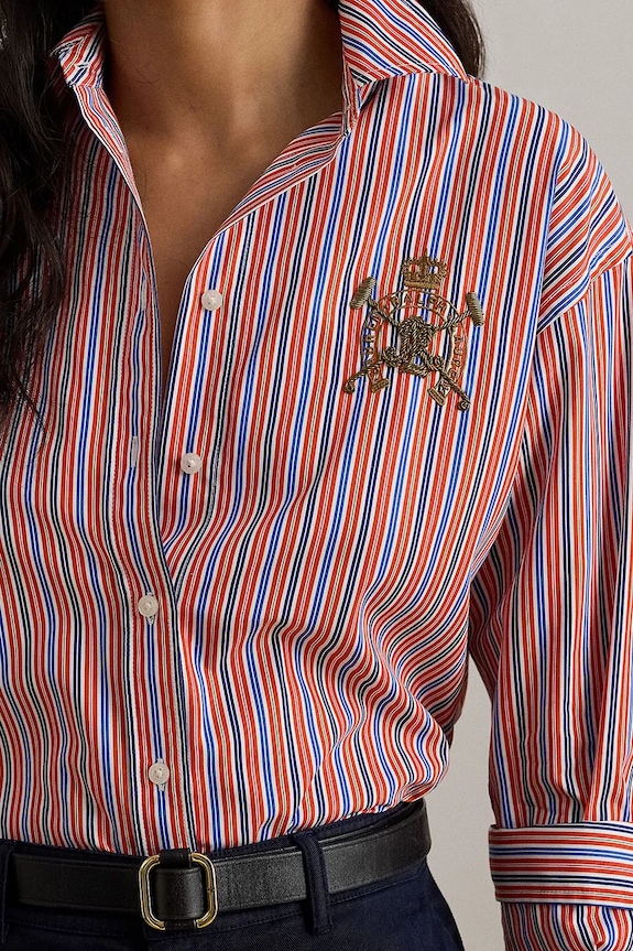 Bavlněná košile Lauren Ralph Lauren oranžová 200P03512