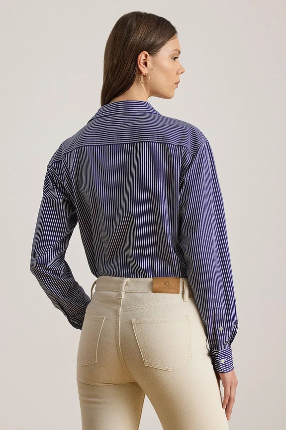 Bavlněná košile Lauren Ralph Lauren 200P03513 modrá SS26