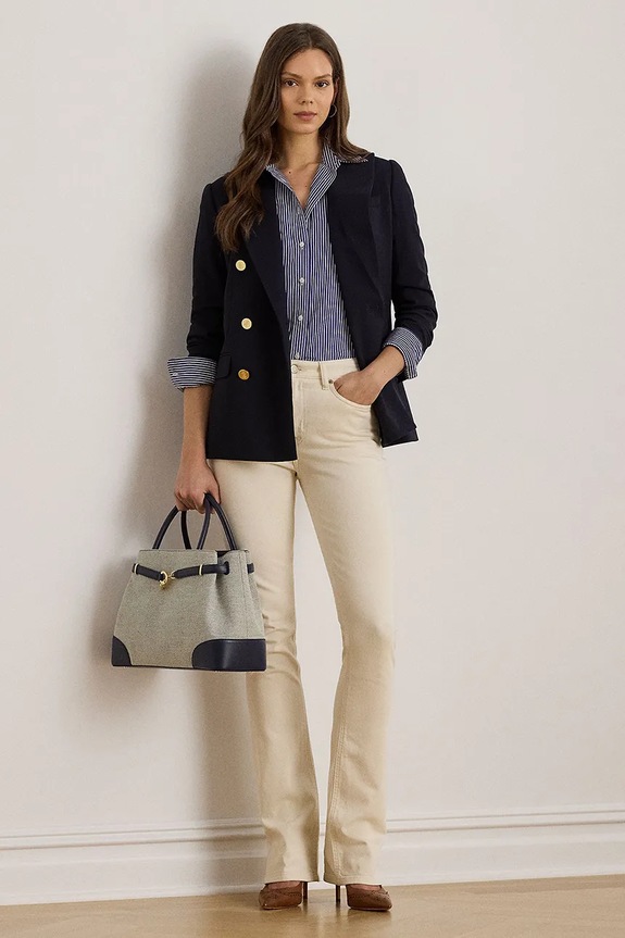 Oblečení Bavlněná košile Lauren Ralph Lauren 200P03513 modrá