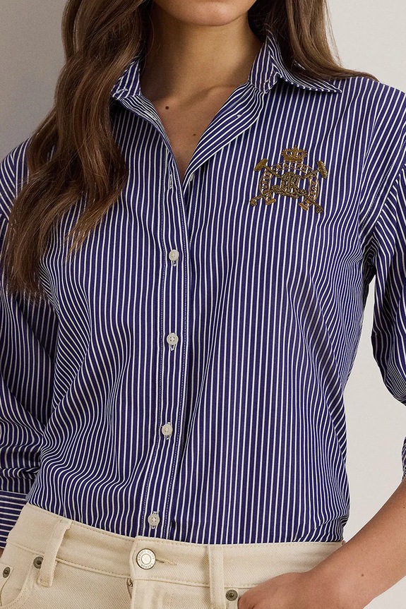 Bavlněná košile Lauren Ralph Lauren modrá 200P03513
