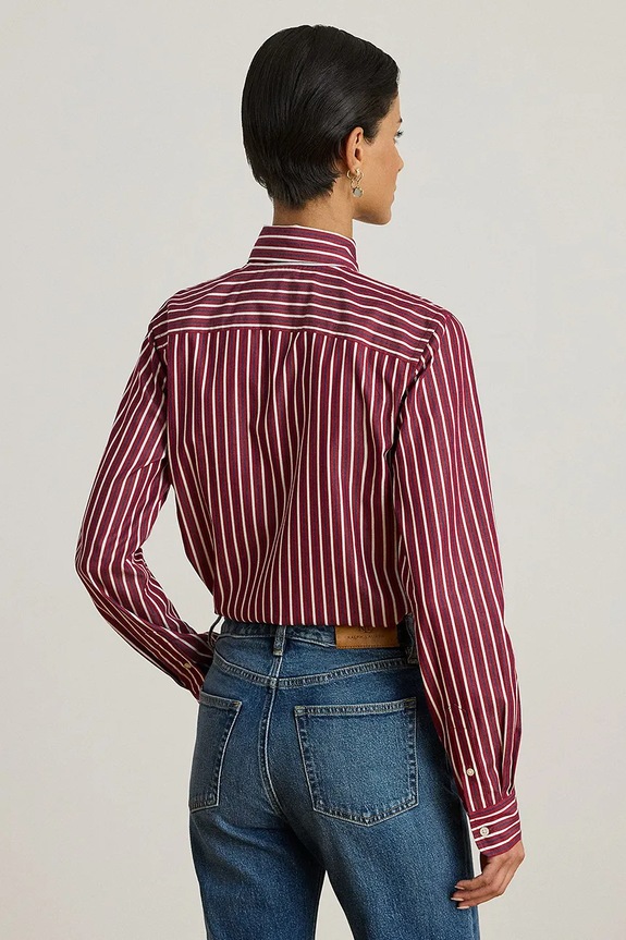 Lauren Ralph Lauren cămașă din bumbac 200P03515 rosu SS26