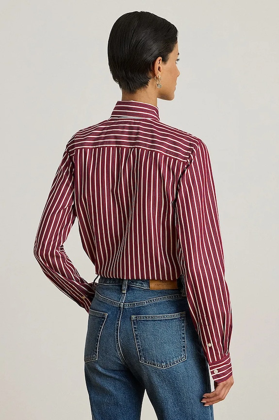 Lauren Ralph Lauren cămașă din bumbac 200P03515 rosu SS26