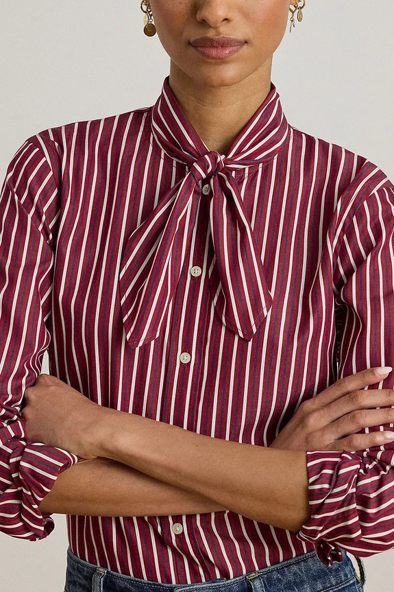 Lauren Ralph Lauren cămașă din bumbac rosu 200P03515