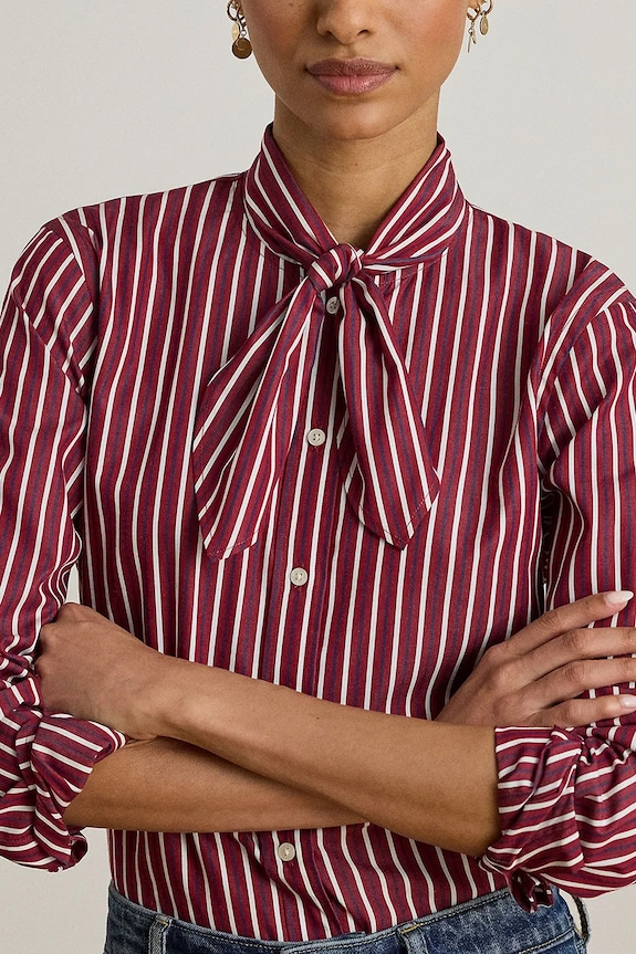 Lauren Ralph Lauren cămașă din bumbac rosu 200P03515