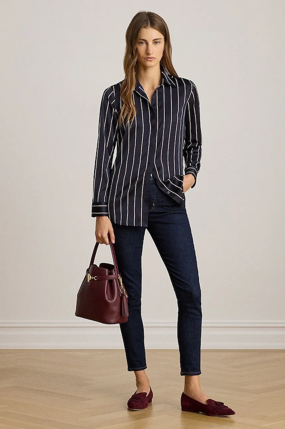 Oblečení Košile Lauren Ralph Lauren 200P03570 námořnická modř