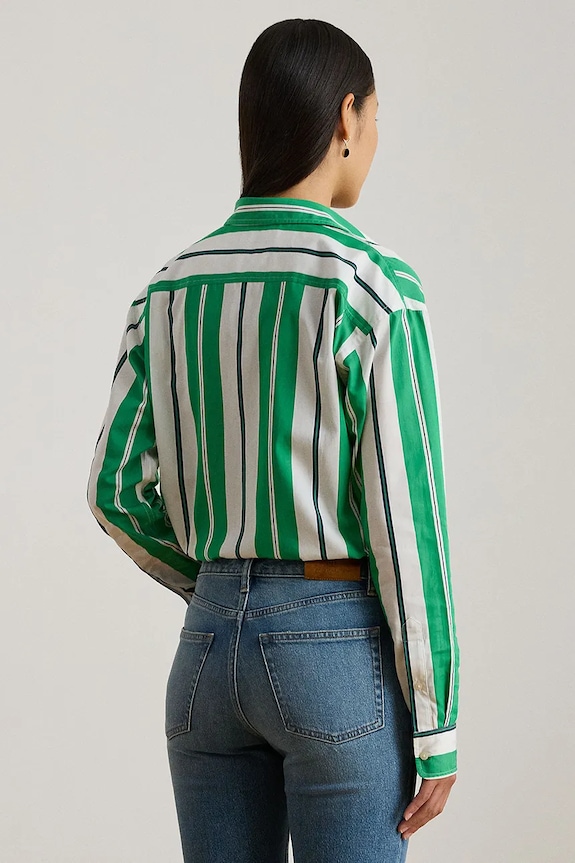 Bavlnená košeľa Lauren Ralph Lauren 200P03666 zelená SS26