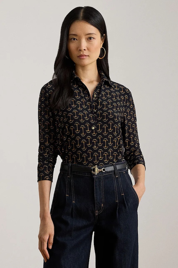 Košile Lauren Ralph Lauren regular námořnická modř 200P03717