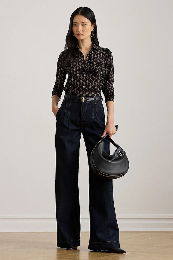 Oblečení Košile Lauren Ralph Lauren 200P03717 námořnická modř